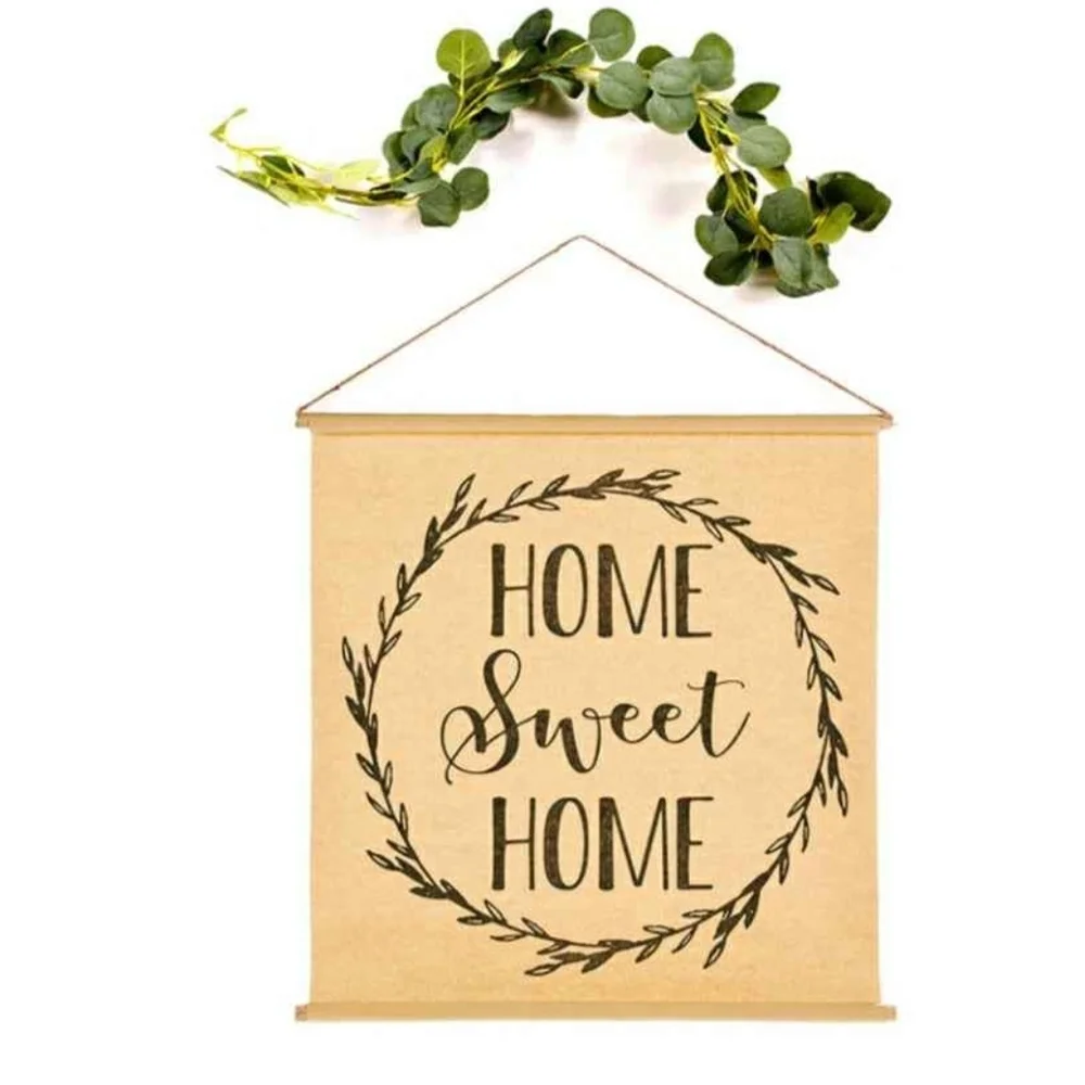 Home Sweet Home Wall Hanging Decor - Black and Tan